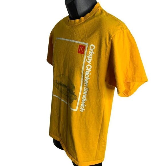 McDonalds Uniform Crewneck T Shirt S Orange Short Sleeve Crispy Chicken Snack T - Picture 3 of 6